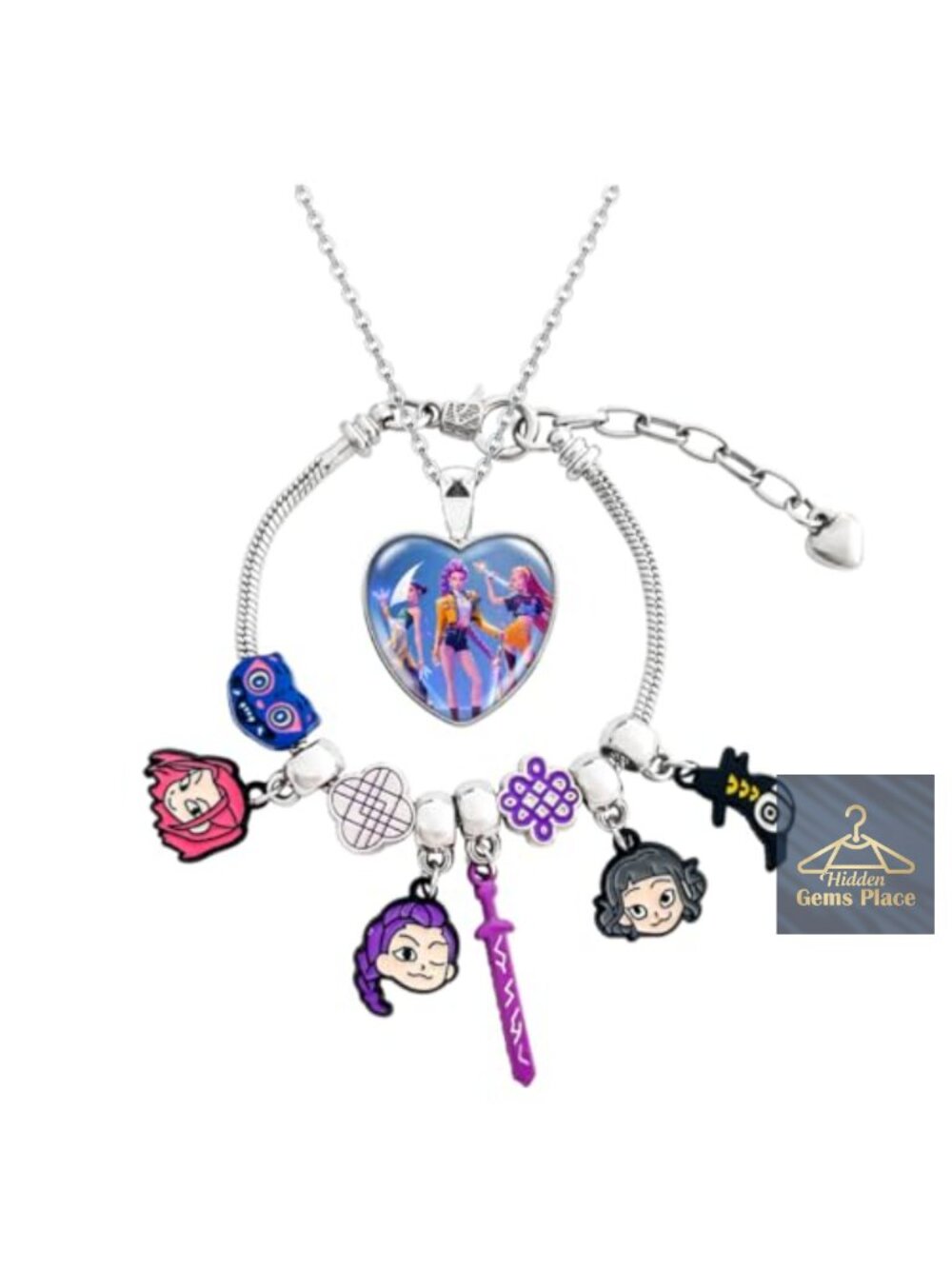 Kpop Charm Bracelet Set Fashion Jewelry with Character Charms